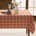 Orange Buffalo Plaid Tablecloth, Cotton Flannel, Washable